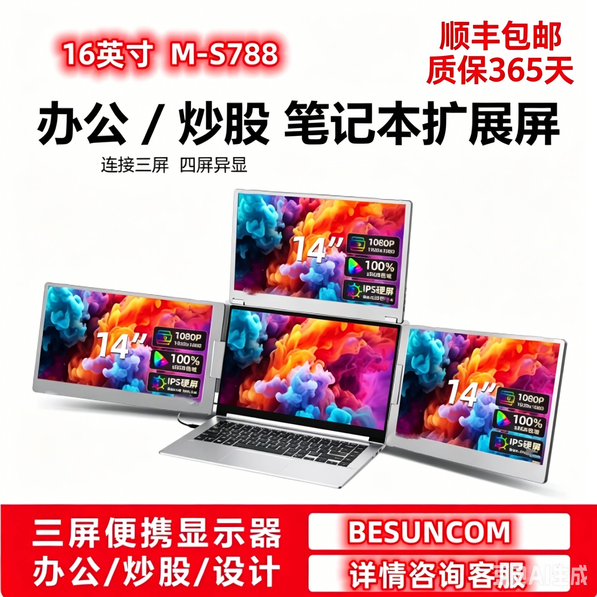 16英寸笔记本扩展屏幕便携式显示