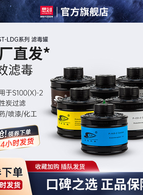 思创LDG滤毒罐防毒活性炭防甲醛农药喷漆硫化氢化工配件RD40接口