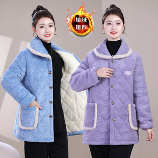 秋冬加绒加厚罩衣女士大码护衣长袖围裙成人四川省省服小香风棉袄