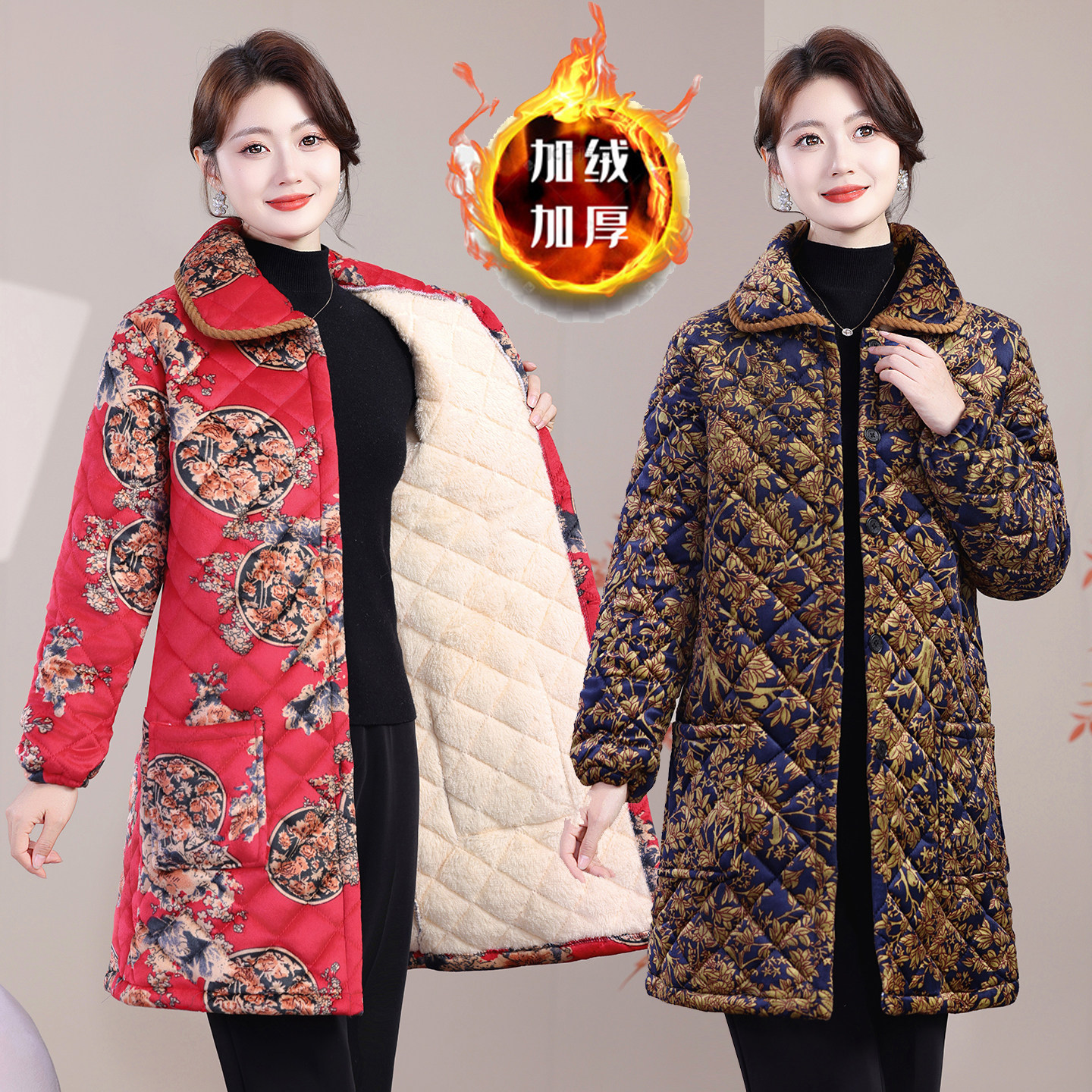 冬季保暖大人罩衣女士长袖工作服绒面护衣大褂家用厨房加绒围裙女,女装/女士精品,棉衣/棉服,淘宝优惠券,粉丝福利购,淘宝优惠卷