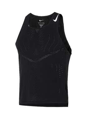 Nike Dri-Fit 纯色运动跨栏针织 跑步背心 男款 黑色DM4625-010