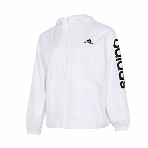 adidas ESSENTIALS 休闲运动连帽梭织夹克 女款 白色GL0647