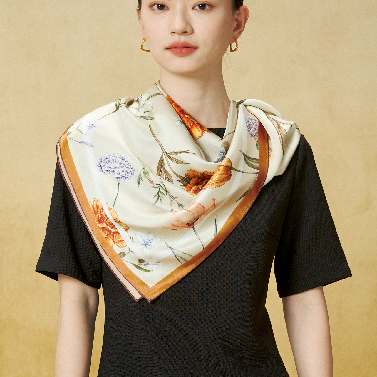 新款真丝90大方巾礼盒妈妈女友生日国风礼物桑蚕丝丝巾丝绸围巾女