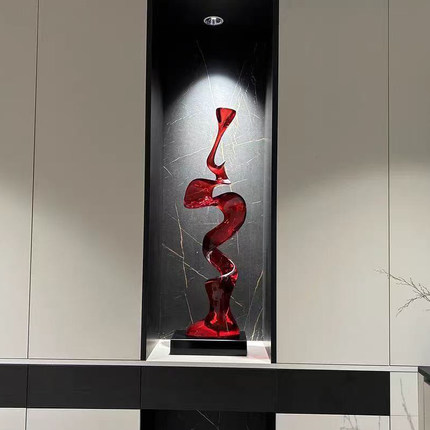 现代透明树脂轻奢抽象艺术摆件入户样板间客厅玄关柜创意软装饰品