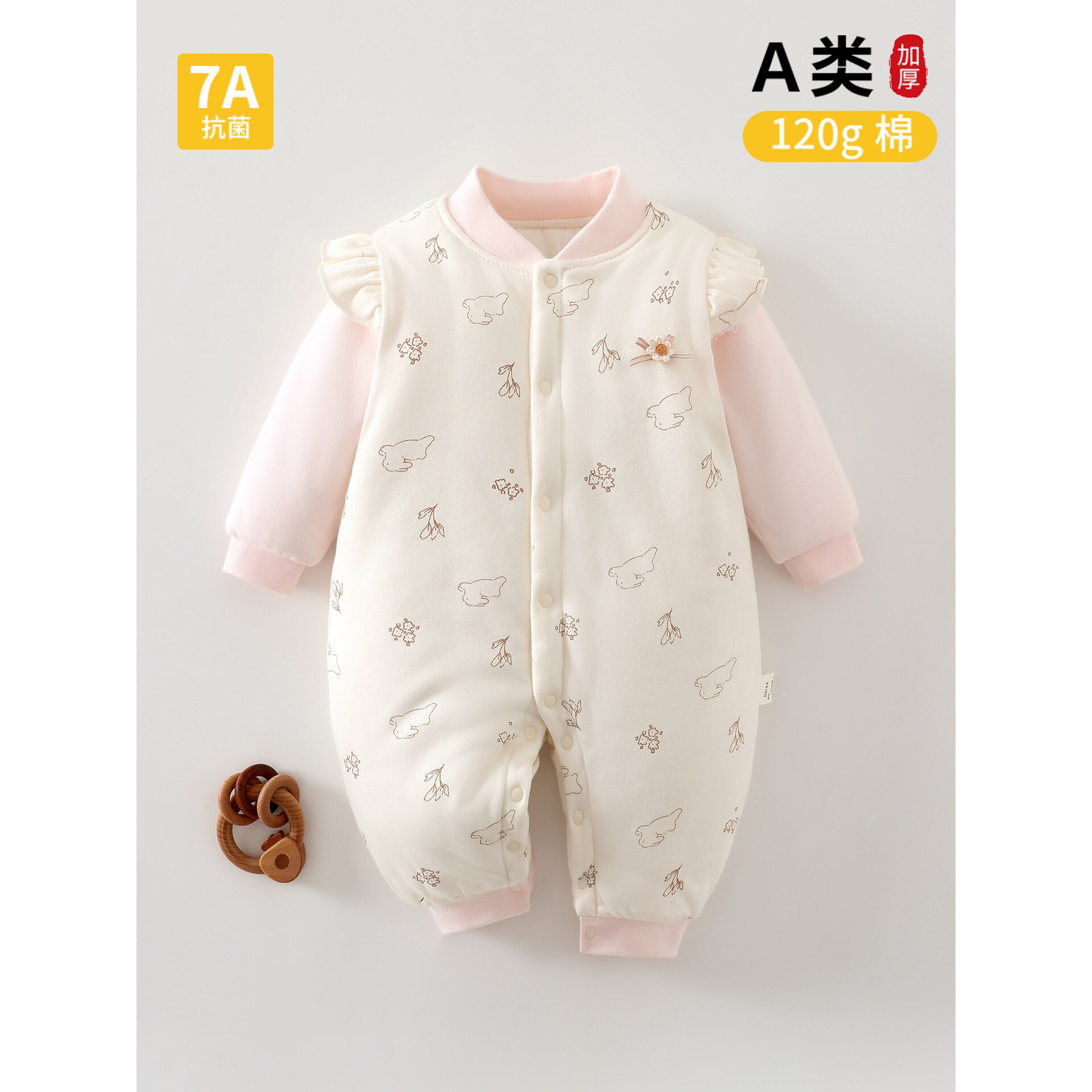 全棉A类婴儿棉服冬恒温保暖连体衣加厚宝宝衣服秋冬季新生婴幼儿