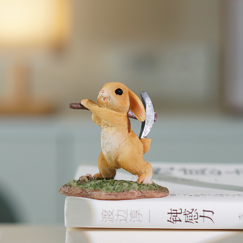 花园卡通可爱小兔子花盆造景阳台树脂动物摆件庭院花装饰