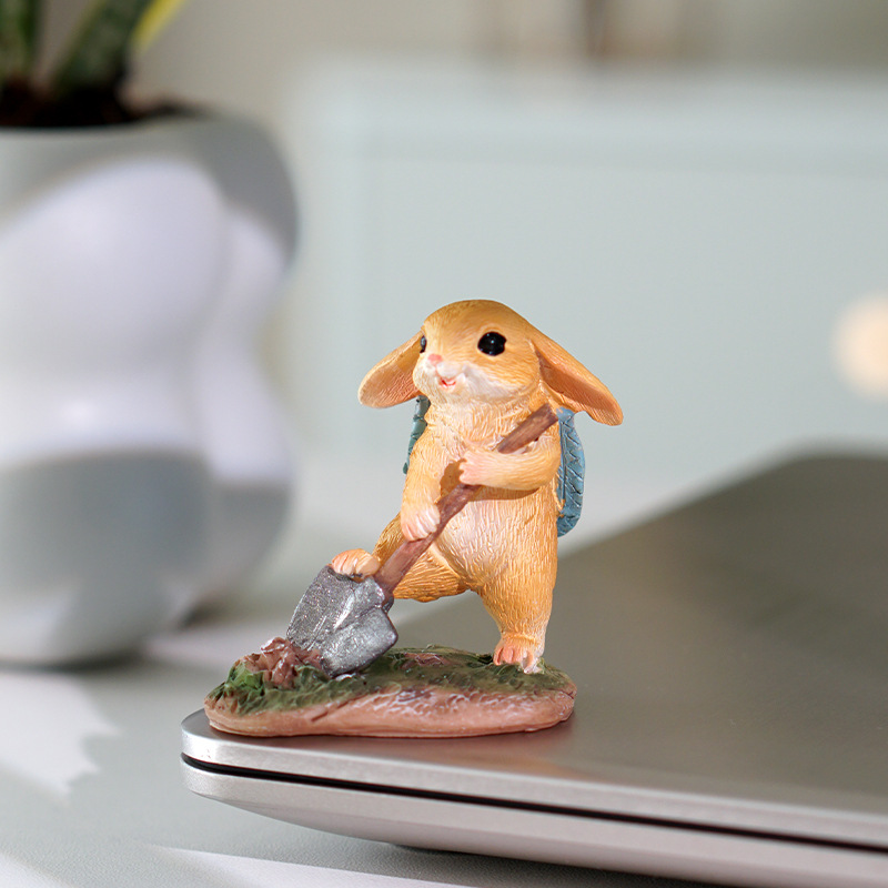 花园卡通可爱小兔子花盆造景阳台树脂动物摆件庭院花