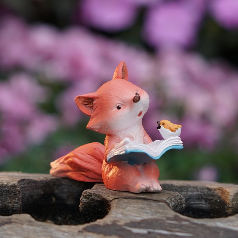 卡通看书狐狸摆件树脂动物花盆装饰品,特色手工艺,其他特色工艺品,淘宝优惠券,粉丝福利购,淘宝优惠卷