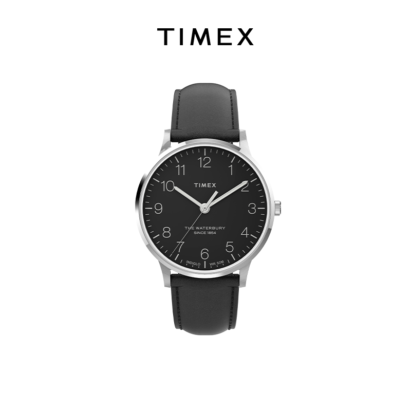 TIMEX发光表盘休闲皮带手表