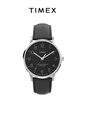TIMEX天美时Waterbury系列发光表盘商务休闲皮带手表TW2V01500