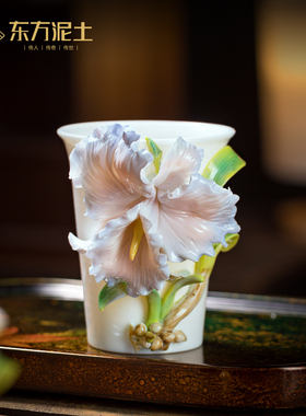 非遗釉下彩手工陶瓷花杯