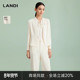 西服春新品 外套女收腰短款 商场同款 LANDI蓝地奶油白醋酸小西装