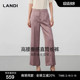 裤 高阶通勤LANDI蓝地鎏光缎面轻薄直筒阔腿西装 春新品 商场同款