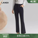 女休闲长裤 裤 LANDI藏蓝色通勤气质显瘦微喇西装 秋新品 商场同款