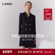 2025秋新品 百褶连衣裙女短款 轻职场小黑裙 LANDI黑色学院风西装