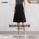 2026春新品 LANDI黑色高腰显瘦高级感A字半身裙女中长款 高阶通勤