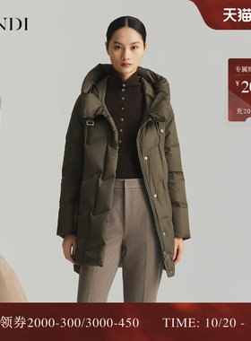 LANDI白鹅绒立领连帽羽绒服