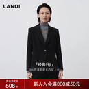 外套女套装 LANDI黑色通勤磨毛西装 Black美学 2025秋冬新品 All