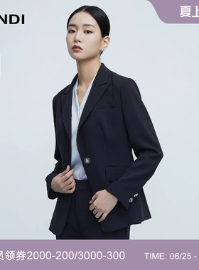 LANDI蓝地藏蓝色高级感醋酸收腰西服外套女通勤套装春新款西装裤