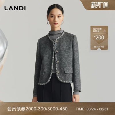 绵羊毛复古毛呢短外套