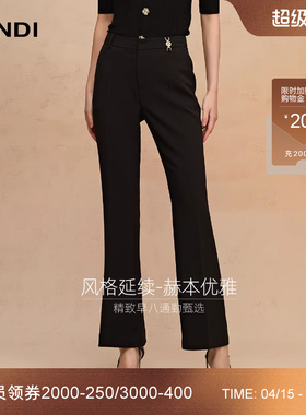 [黑天鹅系列]LANDI蓝地赫本风通勤高腰微喇西装裤女长裤春新品