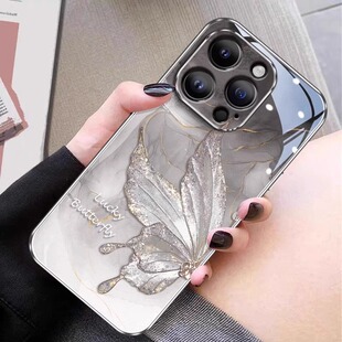 【高品质】适用iPhone16promax手机壳新款水墨蝴蝶苹果15proiPhone17promax14p高级感小众创意超薄全包防摔套