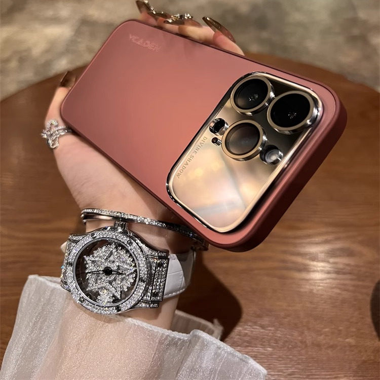 【高品质】适用苹果16promax手机壳新款13高档14pro奢华12大视窗iphone15promax高级感电镀磨砂硬壳全包防摔