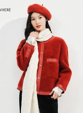 【年货新降】【美丽诺羊毛】ELSEWHERE珂思保暖羊剪绒大衣外套冬