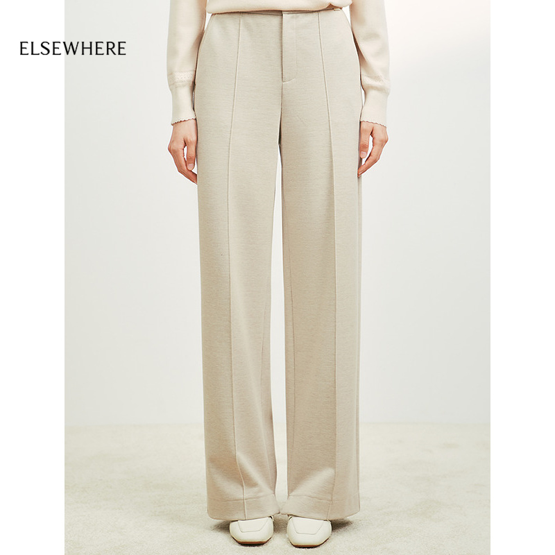 ELSEWHERE珂思阔腿直筒休闲长裤
