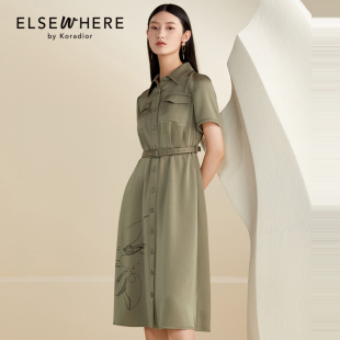 宽松中性工装 春季 风收腰连衣裙女士气质显瘦轻奢 商场同款 珂思