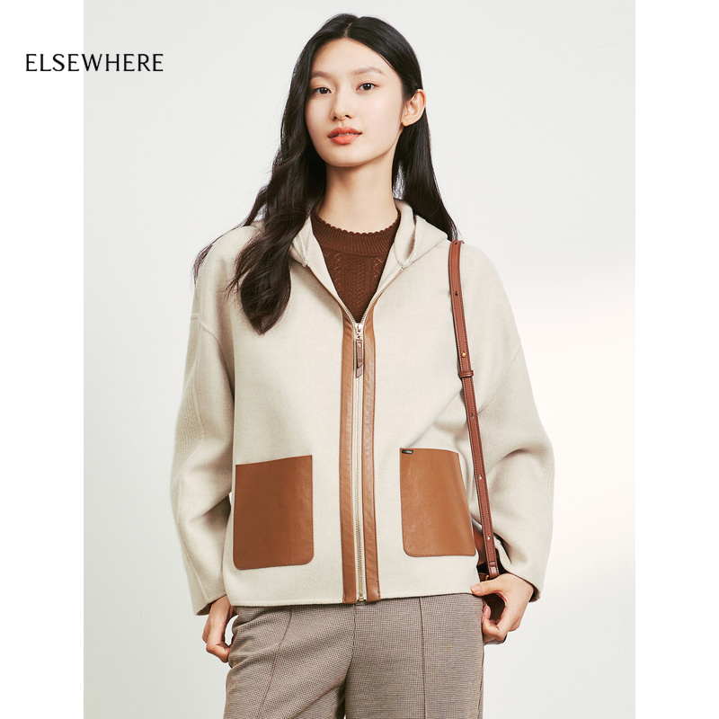 绢丝羊毛短外套ELSEWHERE珂思