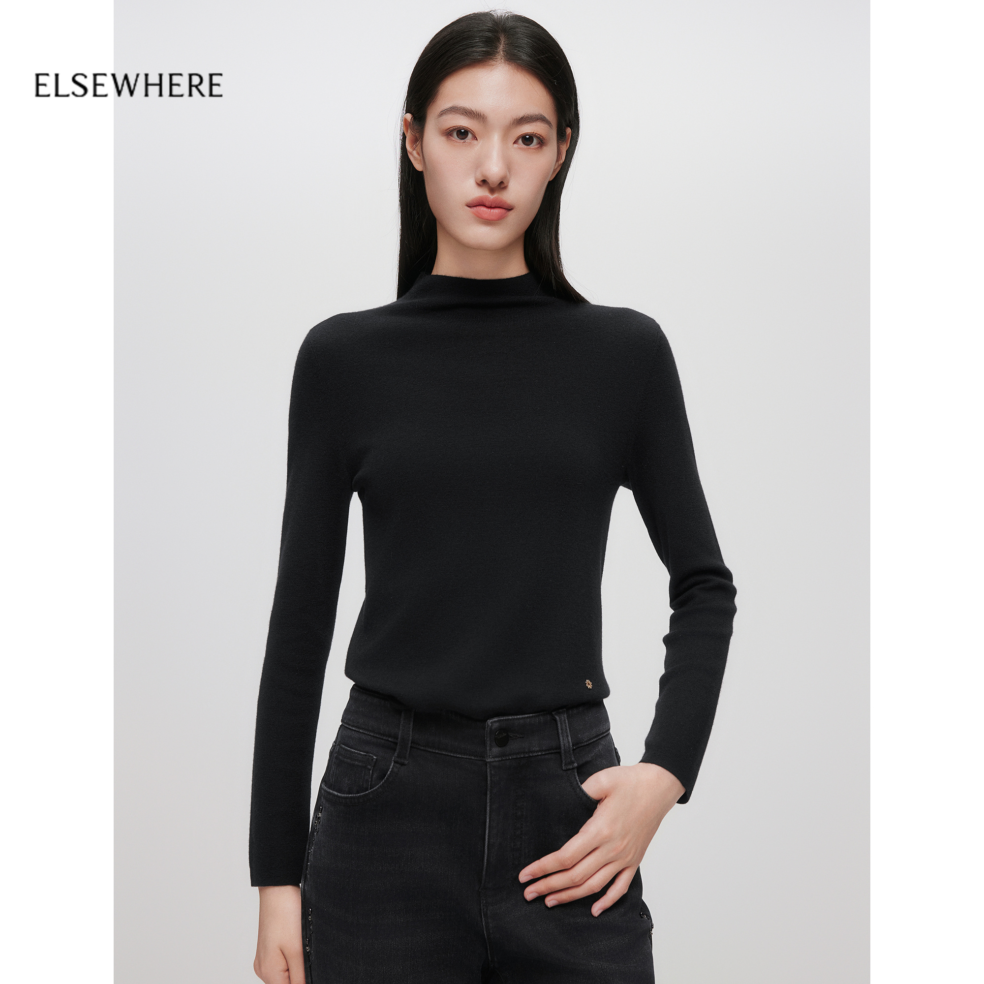 珂思100山羊绒半高领打底衫