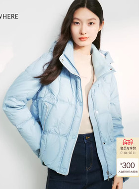 【年货新降】【白鹅绒】ELSEWHERE珂思短连帽蓬松羽绒服女冬新款
