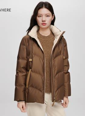 【初雪鹅绒服】ELSEWHERE珂思商场同款高克重茧型羽绒服25冬新款