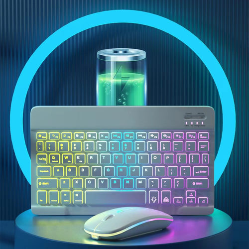 Wireless Bluetooth RGB Keyboard Mouse Combo for iPad, Tablet