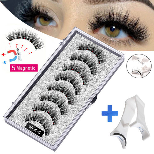 Glue Free 5 Magnets Dramatic Volume Magnetic Eyelashes