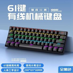 60% Detachable Wired 键盘 Keys Keyboard Mechanical Type
