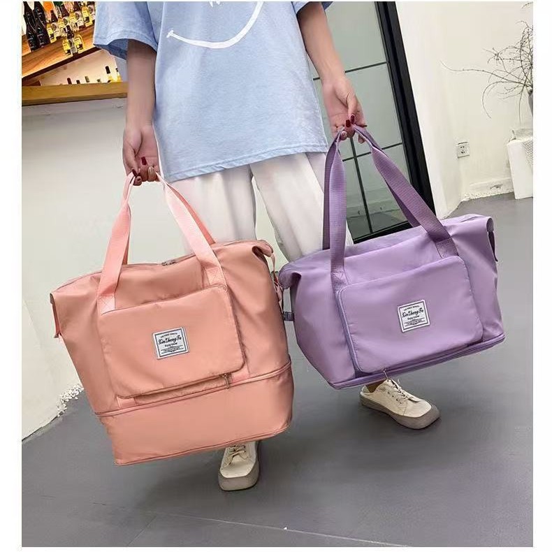 Women's Foldable Travel Tote Large Capacity Weekend Bag Gym