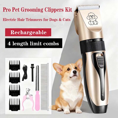Pet Grooming Clippers Kit - Electric Hair Trimmers for Dogs