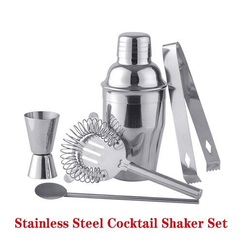 Stainless Steel Bartender Set, Cocktail Shaker & Bar Tools