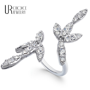 GENUINE CHOICE 银色花型开口流线戒指 美国I.N.C原单正品