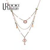 欧美BetJ复古简约钥匙吊坠多层项链 GENUINE CHOICE