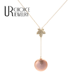 定制珠宝925银锆石天然爱迪生纽扣珍珠项链 QUEEN CHOICE