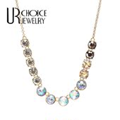 欧美BetJ复古大颗镶嵌幻彩渐变项链 GENUINE CHOICE