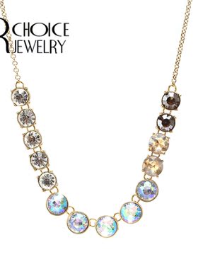 【UR CHOICE】GENUINE●欧美BetJ复古大颗镶嵌幻彩渐变项链