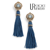 英国新兴品牌MarchS蓝色蛋白石色流苏耳环 GENUINE CHOICE