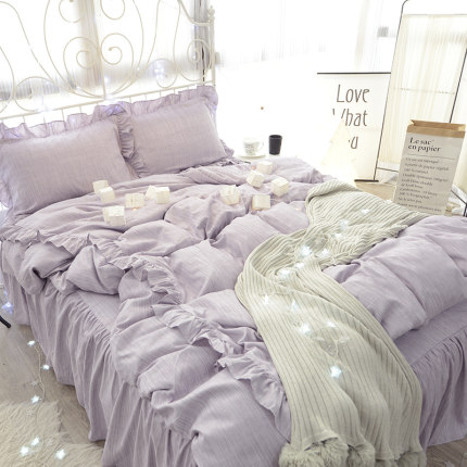 七好啄木鸟公主风水洗四件套韩式1.8m床单床裙款双人床上用品