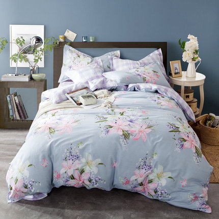 七好啄木鸟纯棉四件套全棉床品套件1.8m床上用品被套床单1.5米