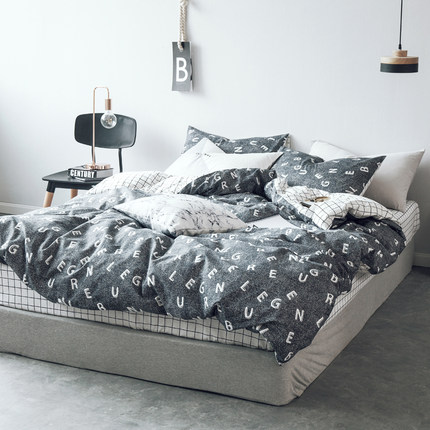 纯棉四件套全棉套件1.5米1.8m双人床上用品被套床单1.2m三件套