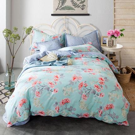 七好啄木鸟纯棉四件套全棉床品套件1.8m床上用品被套床单1.5米